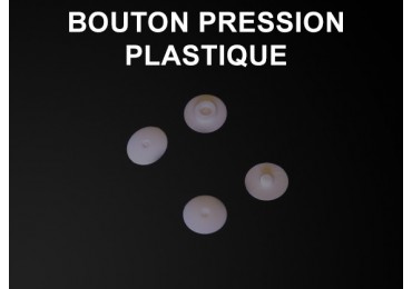 Bouton pression plastique Blanc - Noir - Transparent